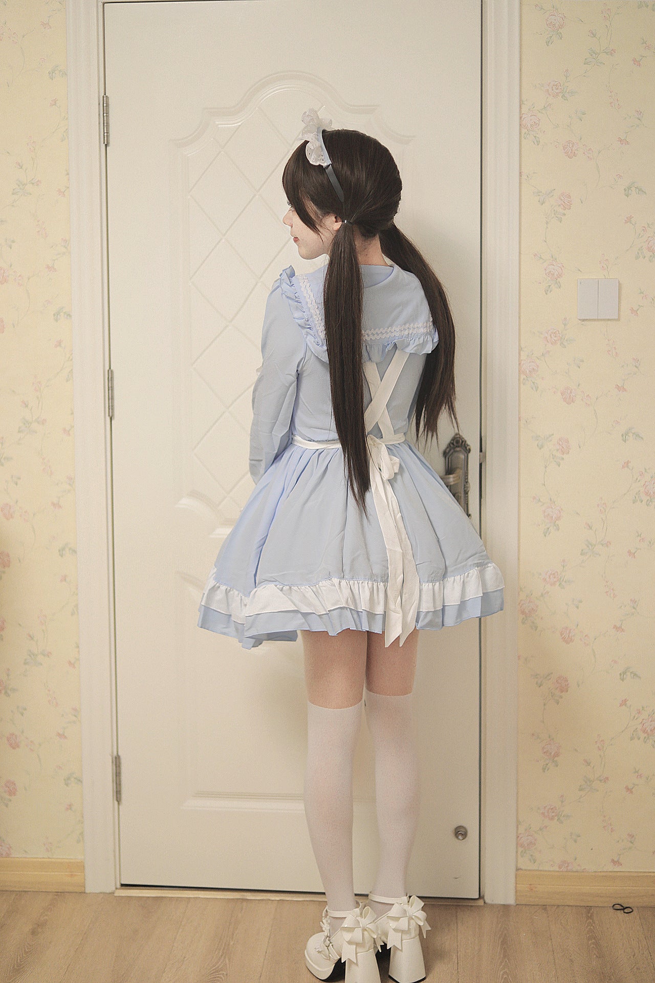 Sweet Japanese Preppy Sailor Collar Maid Outfit Lolita Dress