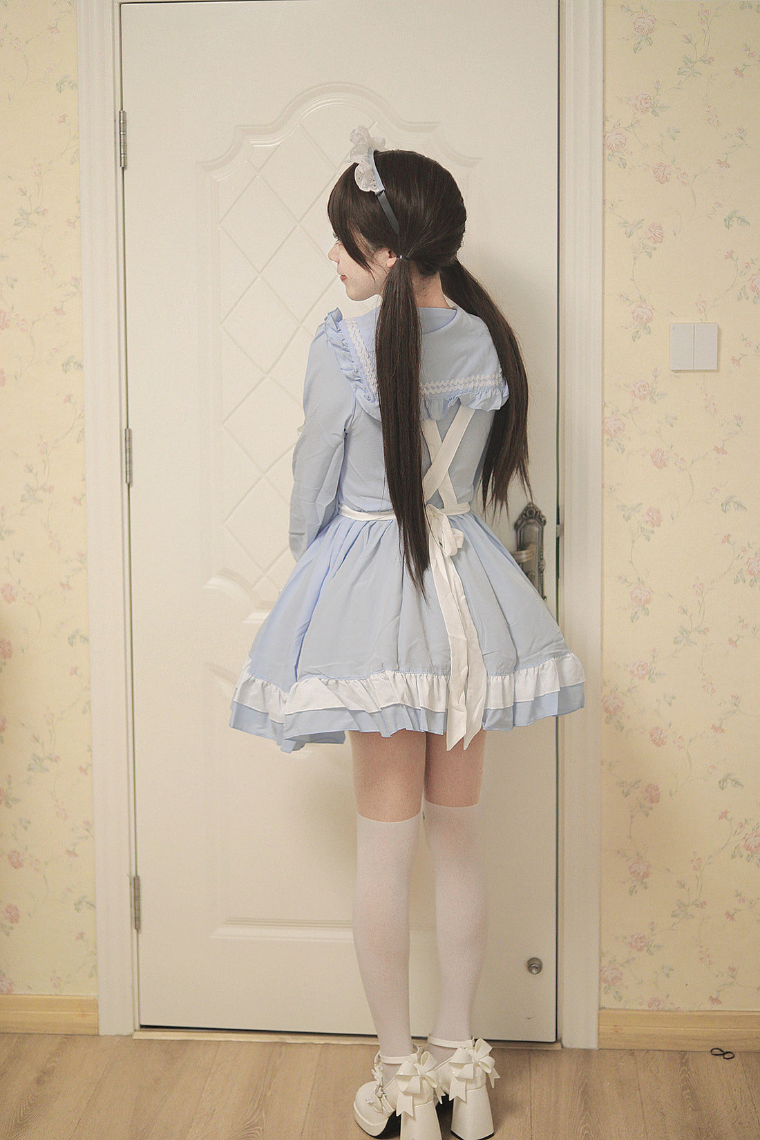 Sweet Japanese Preppy Sailor Collar Maid Outfit Lolita Dress