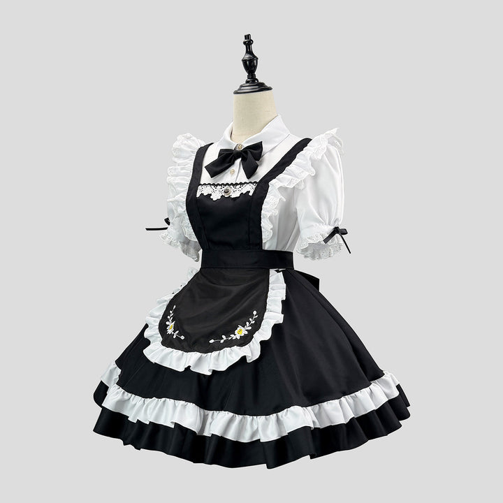 Daisy Manor Embroidery Maid Outfit Cosplay Lolita Ruffle Dress