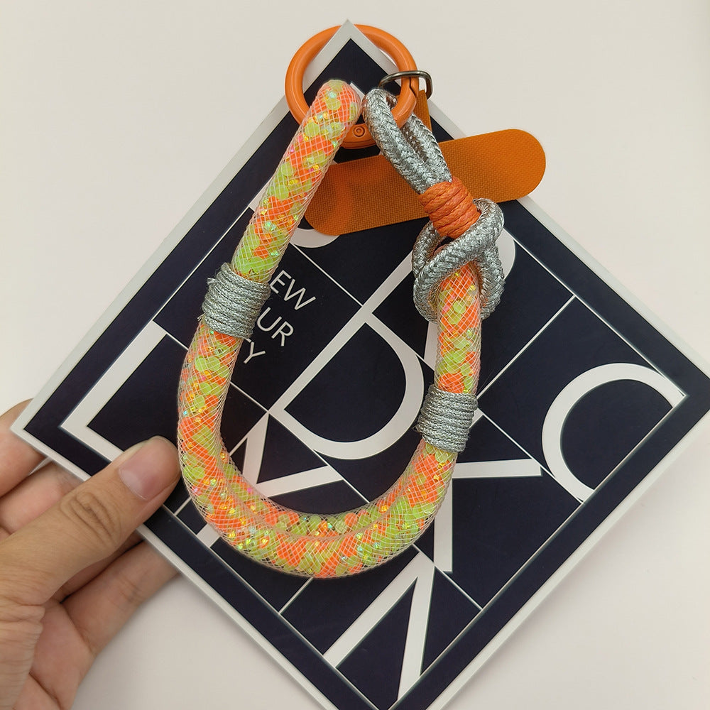 Adjustable Glitter Wrist Phone Strap with Tether Tabs – Multicolor Wristlet & Hand Nylon Lanyard