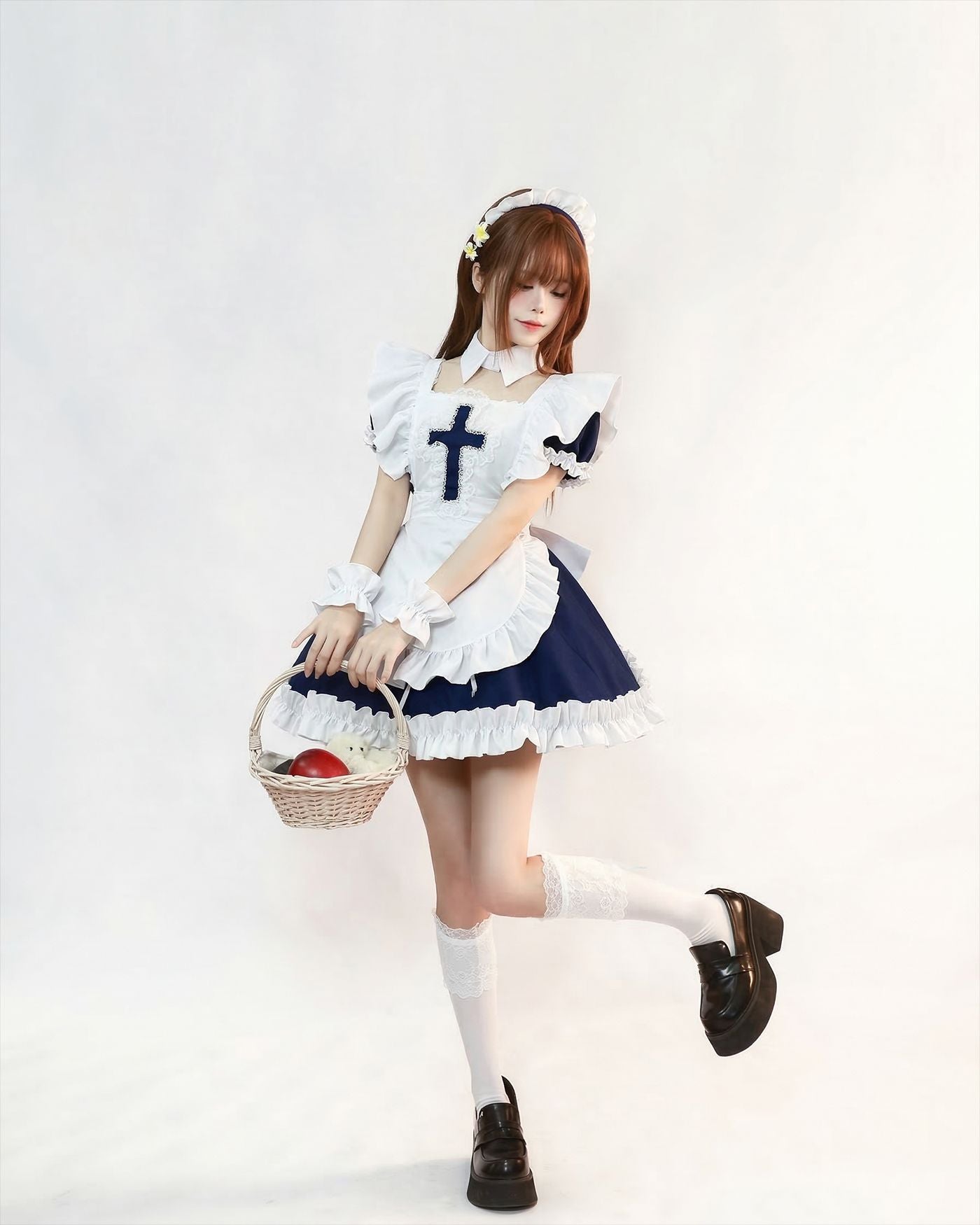 Classic Short Sleeve Lolita Dress Cute Japanese Maid Cosplay