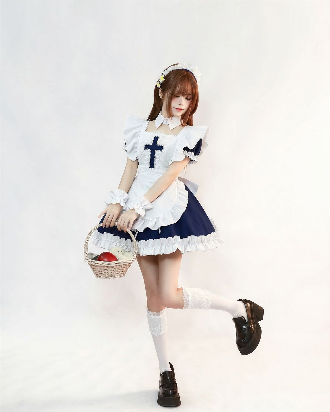 Classic Short Sleeve Lolita Dress Cute Japanese Maid Cosplay