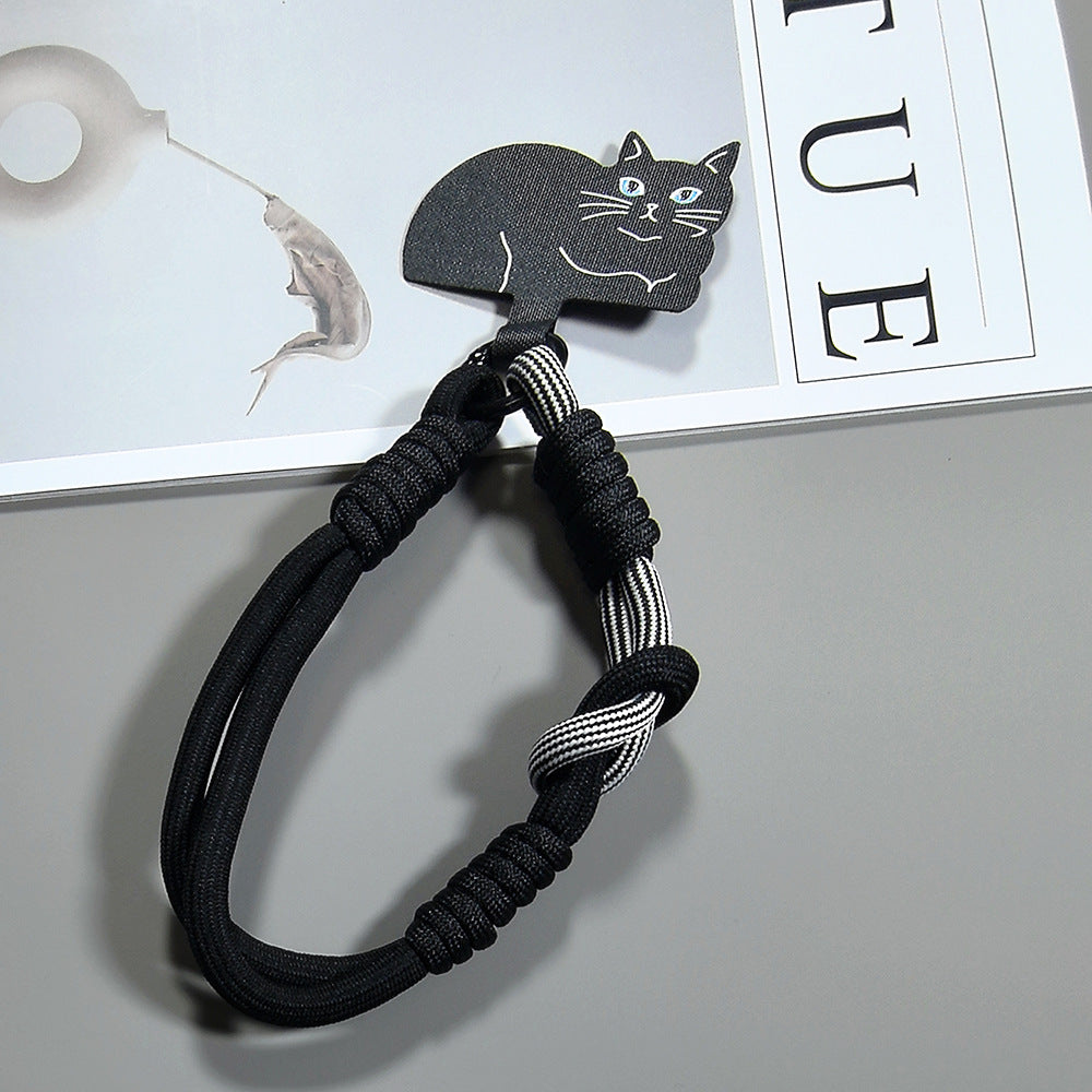 Multicolor Wrist Phone Strap with Cat Tether Tabs – Hand Woven Wrapped Wristlet & Hand Lanyard