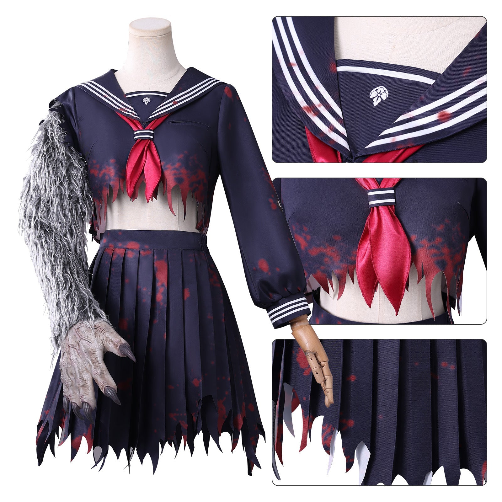 Silent Hill f Shimizu Hinako Sailor Suit Mutated Cosplay Costumes