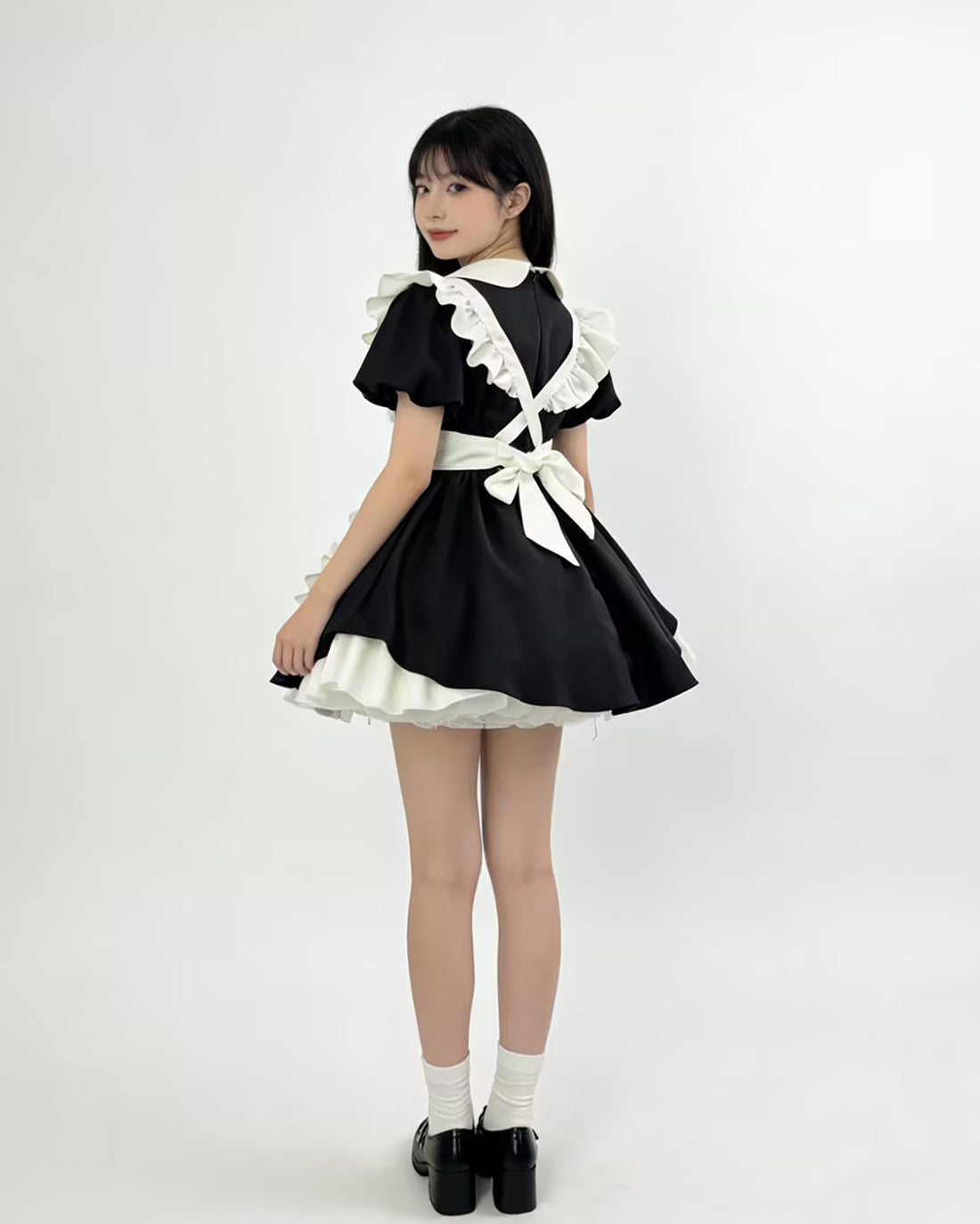 Inverted Pleat Ruffle Maid Outfit Classic Cosplay Lolita Dress