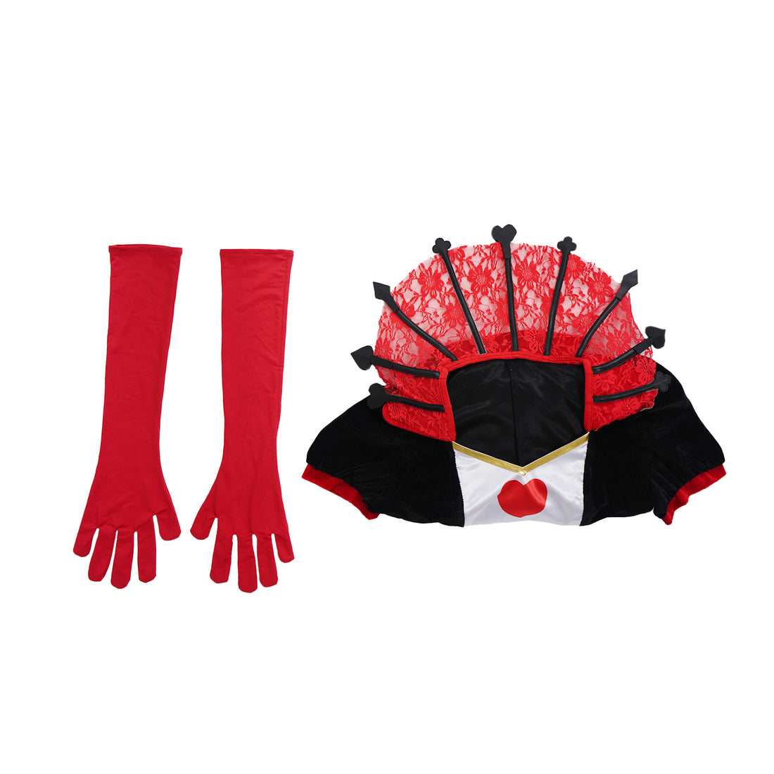 Deluxe Women's Queen of Hearts Costume - Alice Cosplay Royal Dress for Halloween