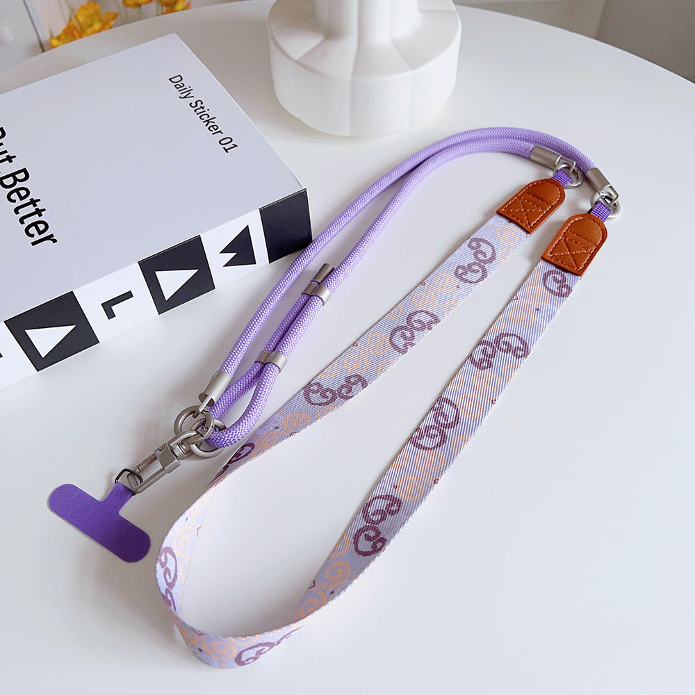 Trendy Patterns Woven Tape Crossbody Phone Strap with Tabs – Adjustable Wristlet & Hand Lanyard