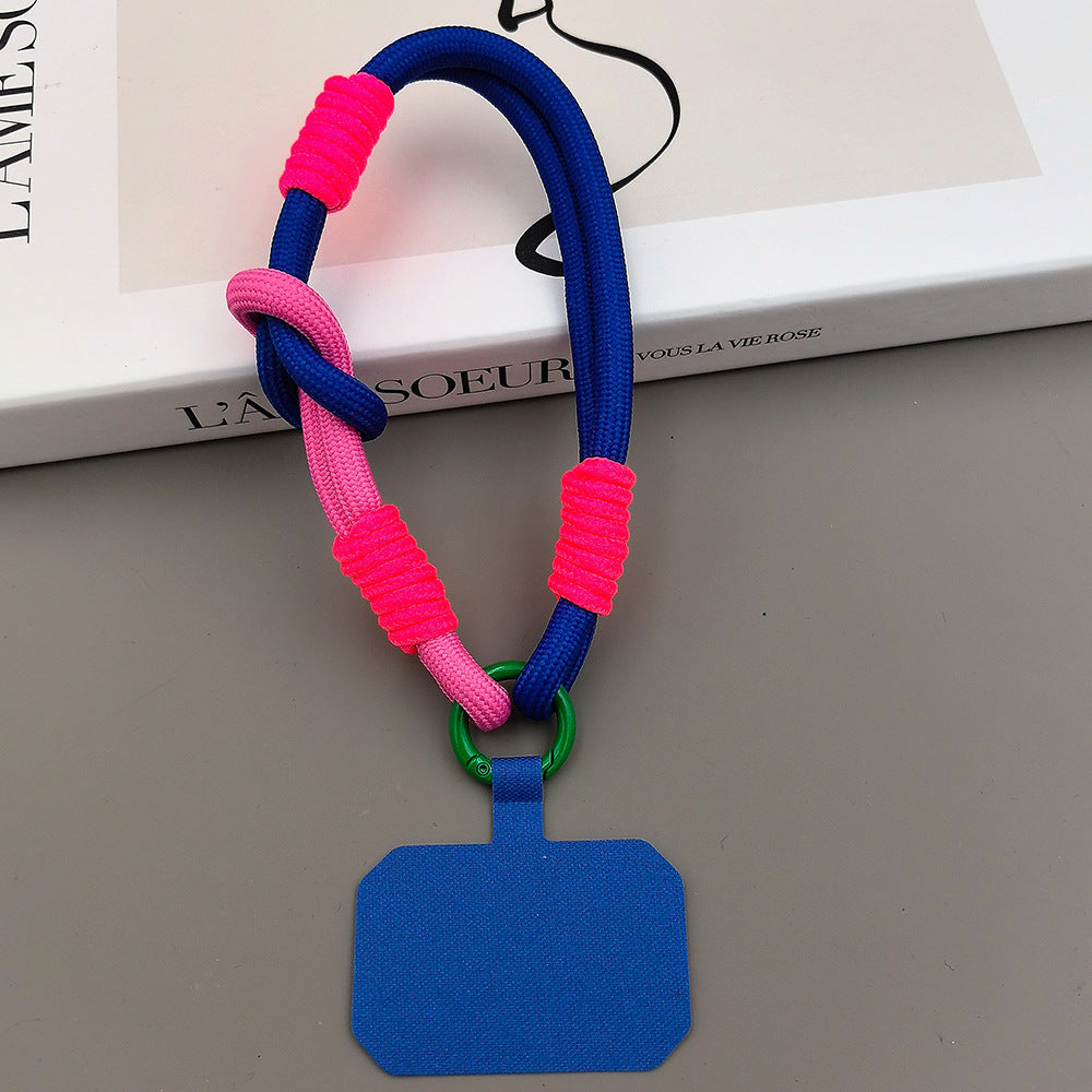 Color-Blocked Adjustable Wrist Phone Strap with Tether Tabs – Hand Woven Wristlet & Hand Lanyard