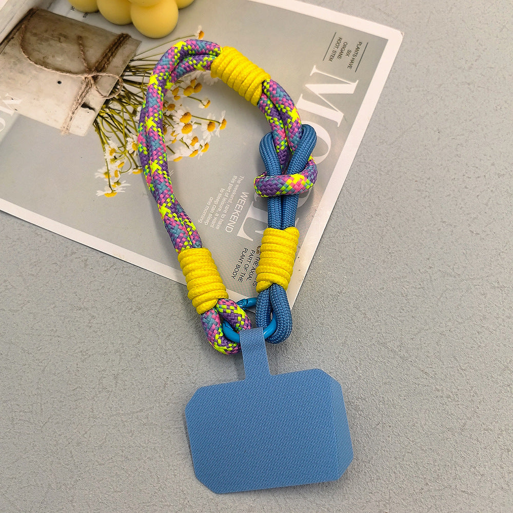 Color-Blocked Adjustable Wrist Phone Strap with Tether Tabs – Hand Woven Wristlet & Hand Lanyard