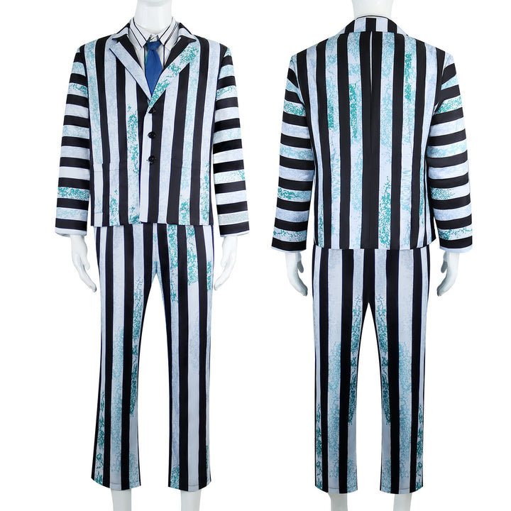 Beetle Juice Michael Keaton Dirty Suit Halloween Cosplay Costumes