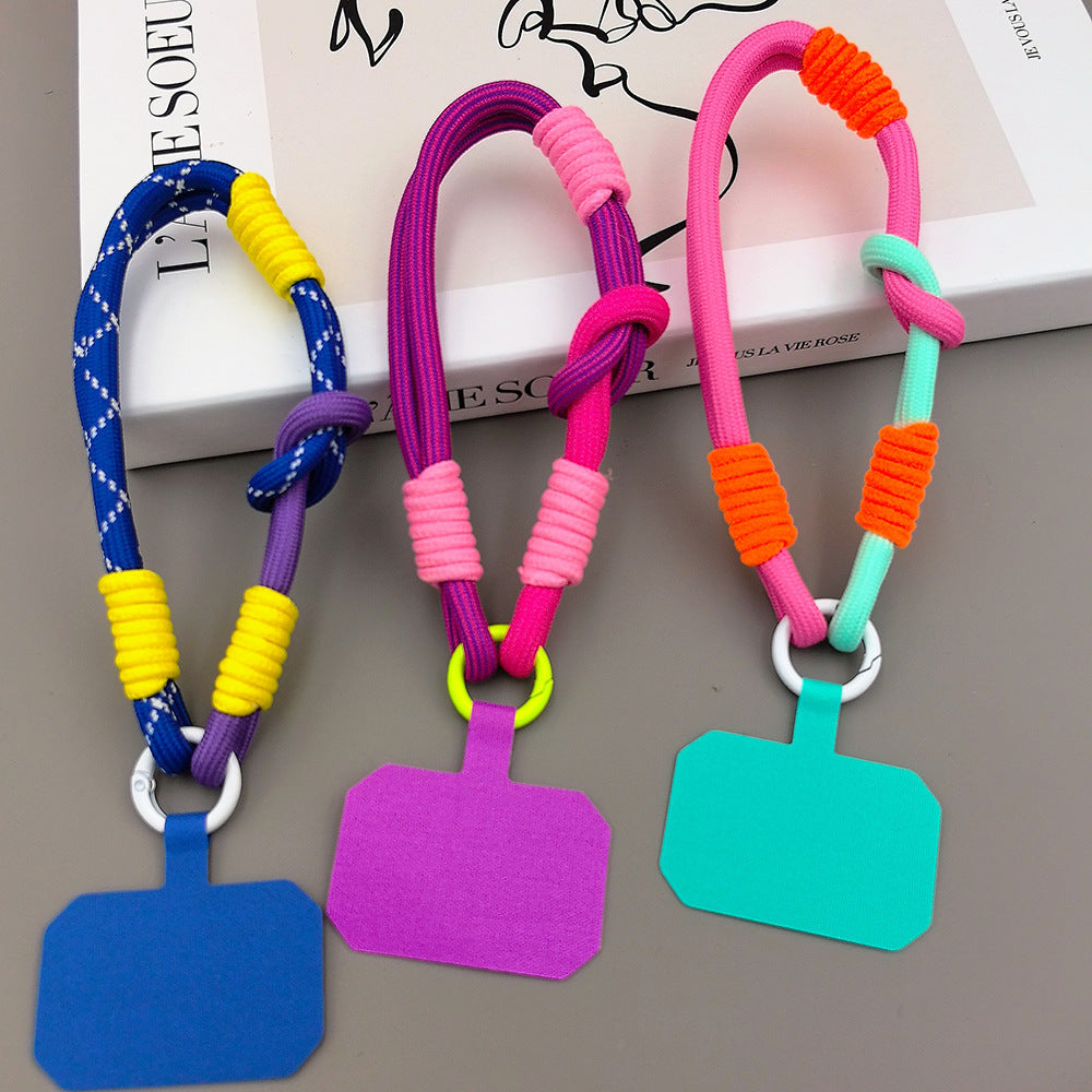 Color-Blocked Adjustable Wrist Phone Strap with Tether Tabs – Hand Woven Wristlet & Hand Lanyard