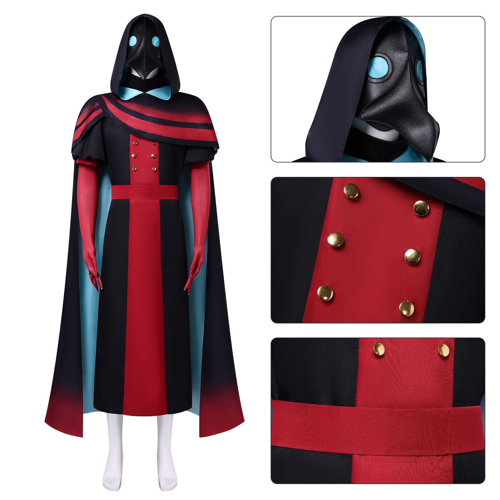 The Freak Circus Doctor Joker Cosplay Costumes Halloween Clown Carnival Party Outfit