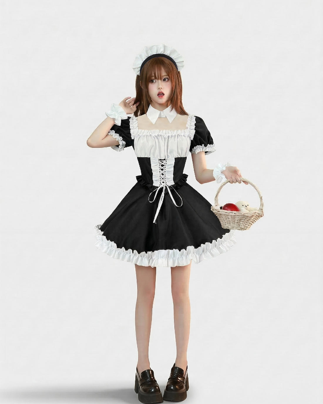 Classic Short Sleeve Lolita Dress Cute Japanese Maid Cosplay