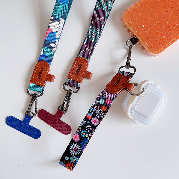 Rustic-style Webbing Wrist Phone Strap with Tether Tabs – Key Chain Wristlet & Hand Lanyard