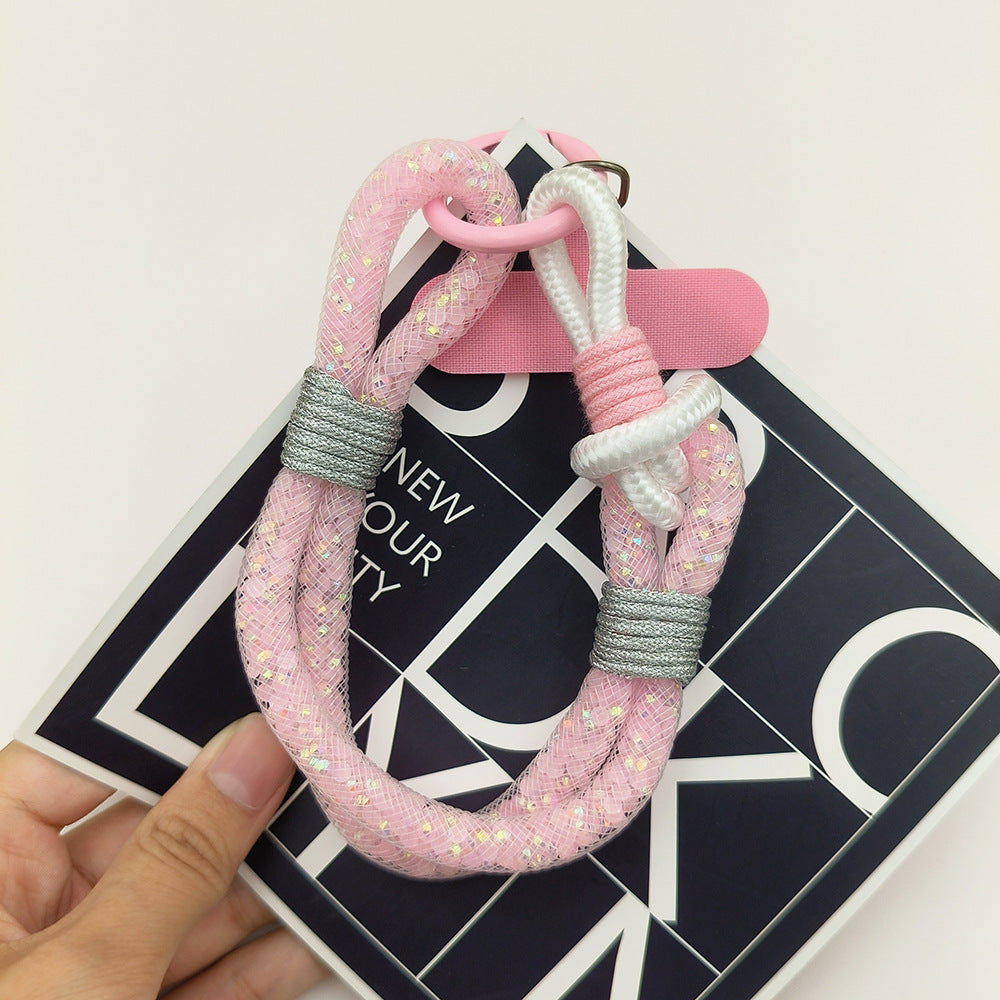 Adjustable Glitter Wrist Phone Strap with Tether Tabs – Multicolor Wristlet & Hand Nylon Lanyard