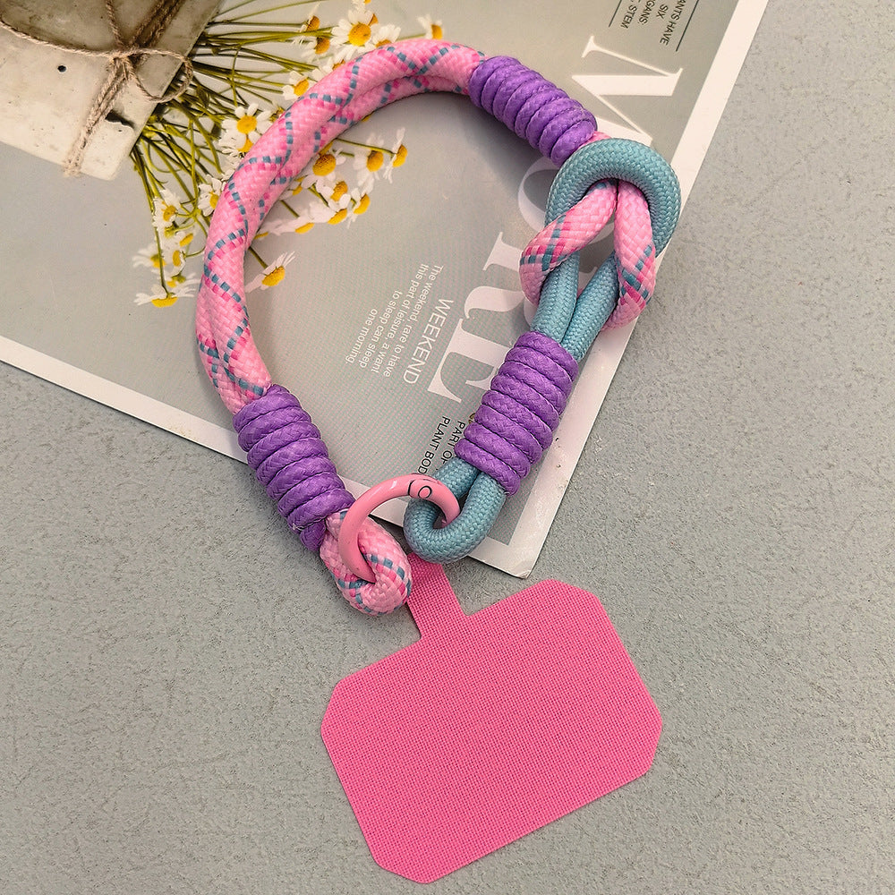 Color-Blocked Adjustable Wrist Phone Strap with Tether Tabs – Hand Woven Wristlet & Hand Lanyard