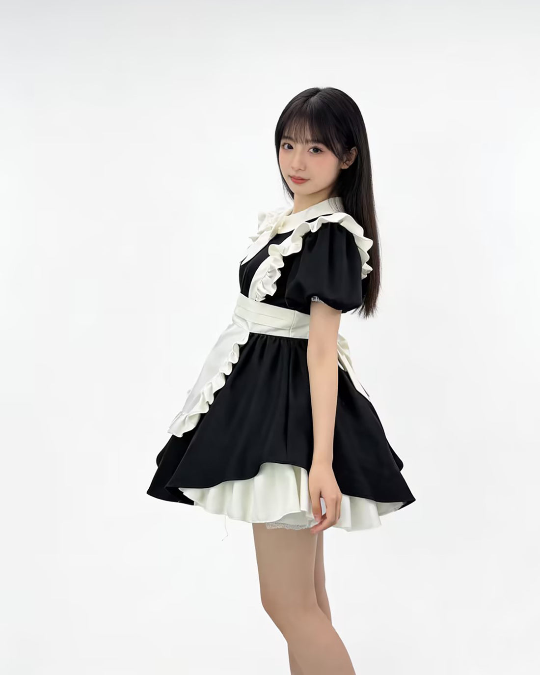 Inverted Pleat Ruffle Maid Outfit Classic Cosplay Lolita Dress