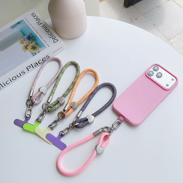 Heart Clasp Rotatable Wrist Phone Strap with Tether Tabs – Thick Wristlet & Hand Lanyard