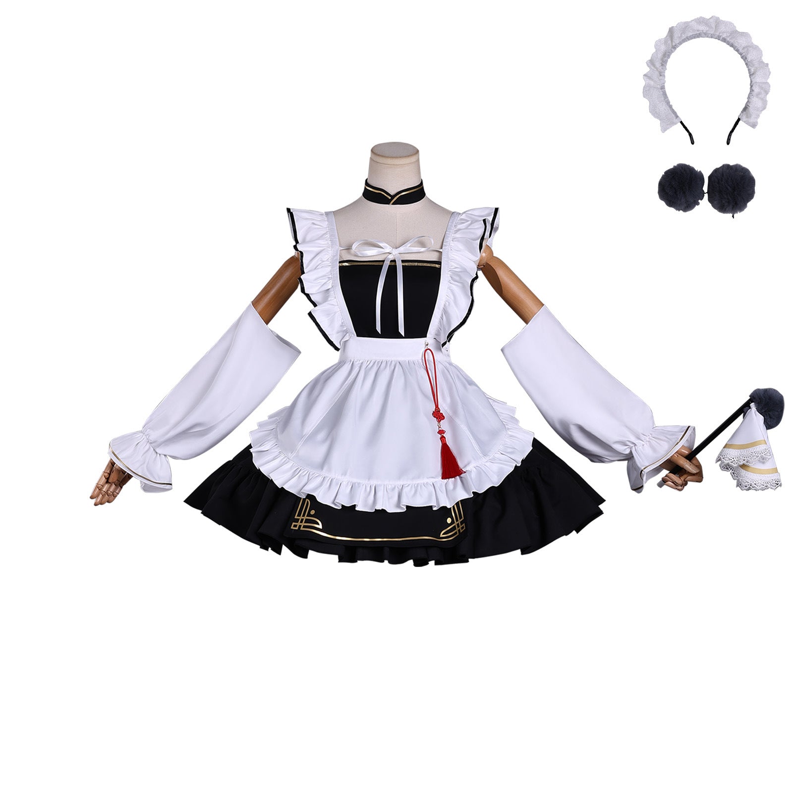 Game Azur Lane Chang Feng Maid Outfit Full Set Lolita Cosplay Costumes