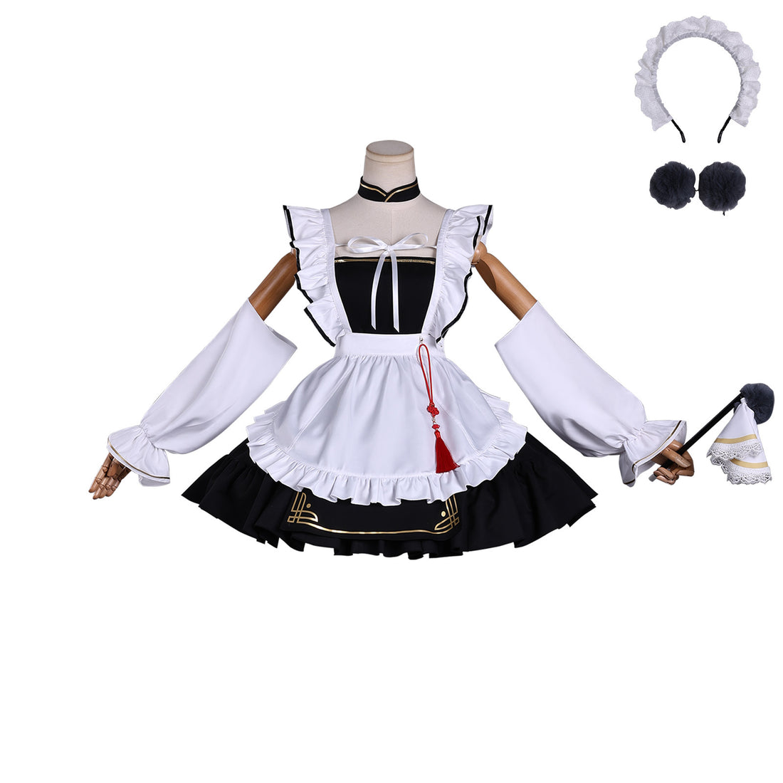 Game Azur Lane Chang Feng Maid Outfit Full Set Lolita Cosplay Costumes
