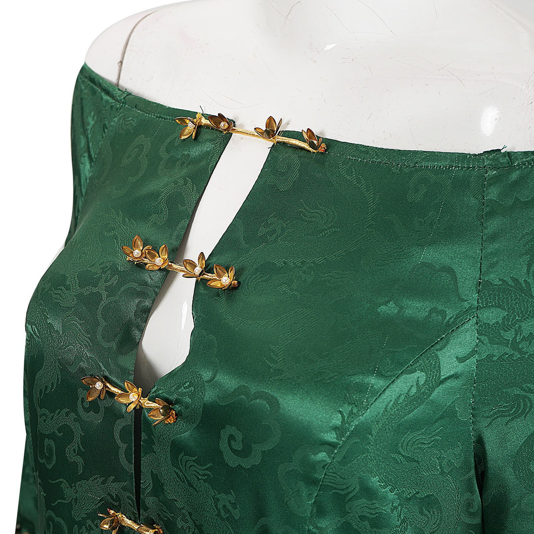 House of The Dragon: Alicent Hightower Green Jacquard Dress Cosplay Costumes