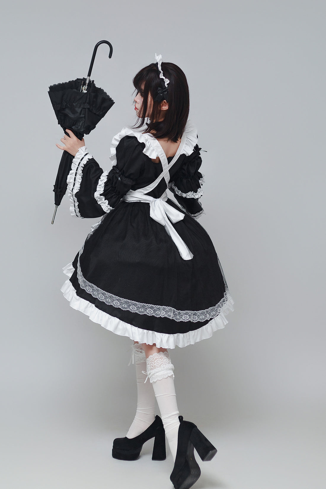Otaku Dance Streamer Plus Size Maid Outfit Lolita Dress Costume