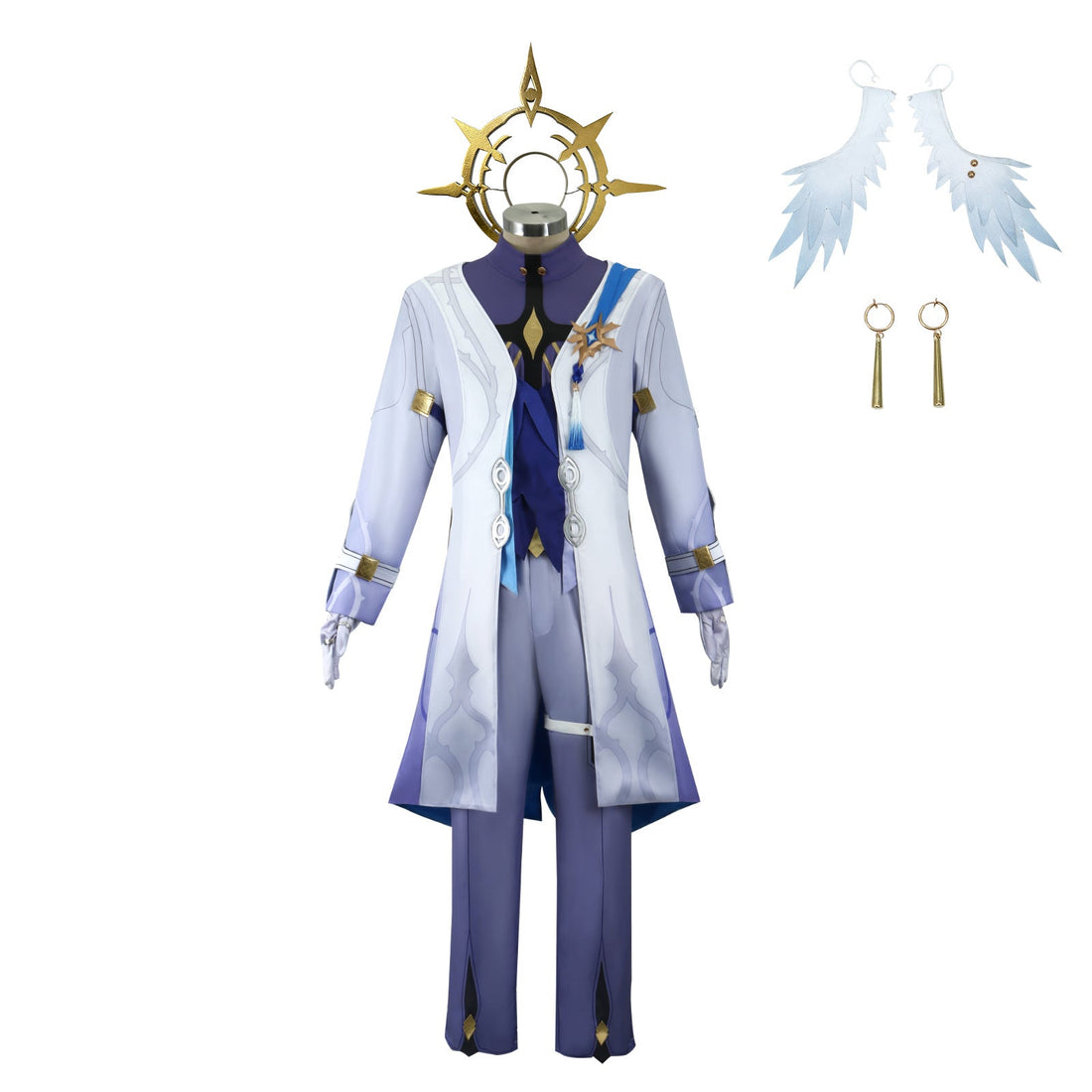 Honkai: Star Rail Sunday White Blue Outfit Carnival Cosplay Costumes