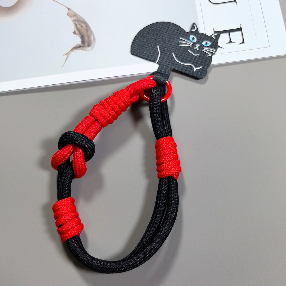 Multicolor Wrist Phone Strap with Cat Tether Tabs – Hand Woven Wrapped Wristlet & Hand Lanyard