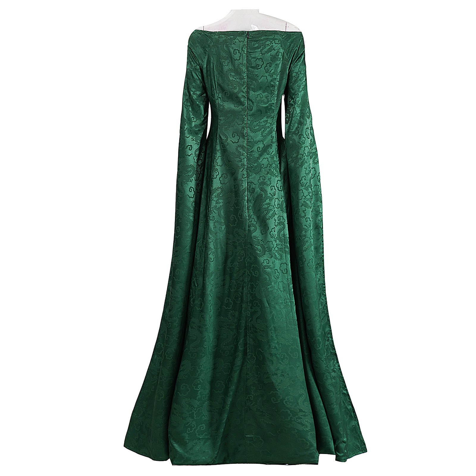 House of The Dragon: Alicent Hightower Green Jacquard Dress Cosplay Costumes