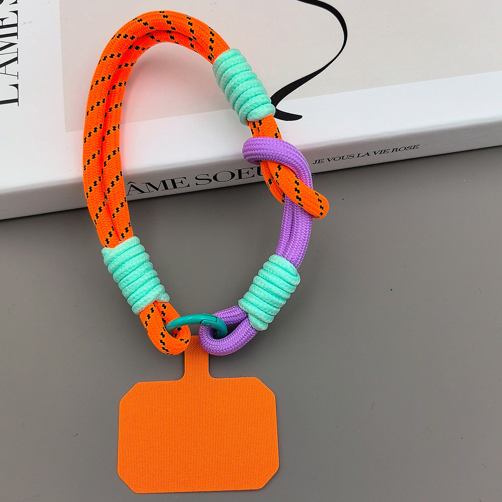 Color-Blocked Adjustable Wrist Phone Strap with Tether Tabs – Hand Woven Wristlet & Hand Lanyard