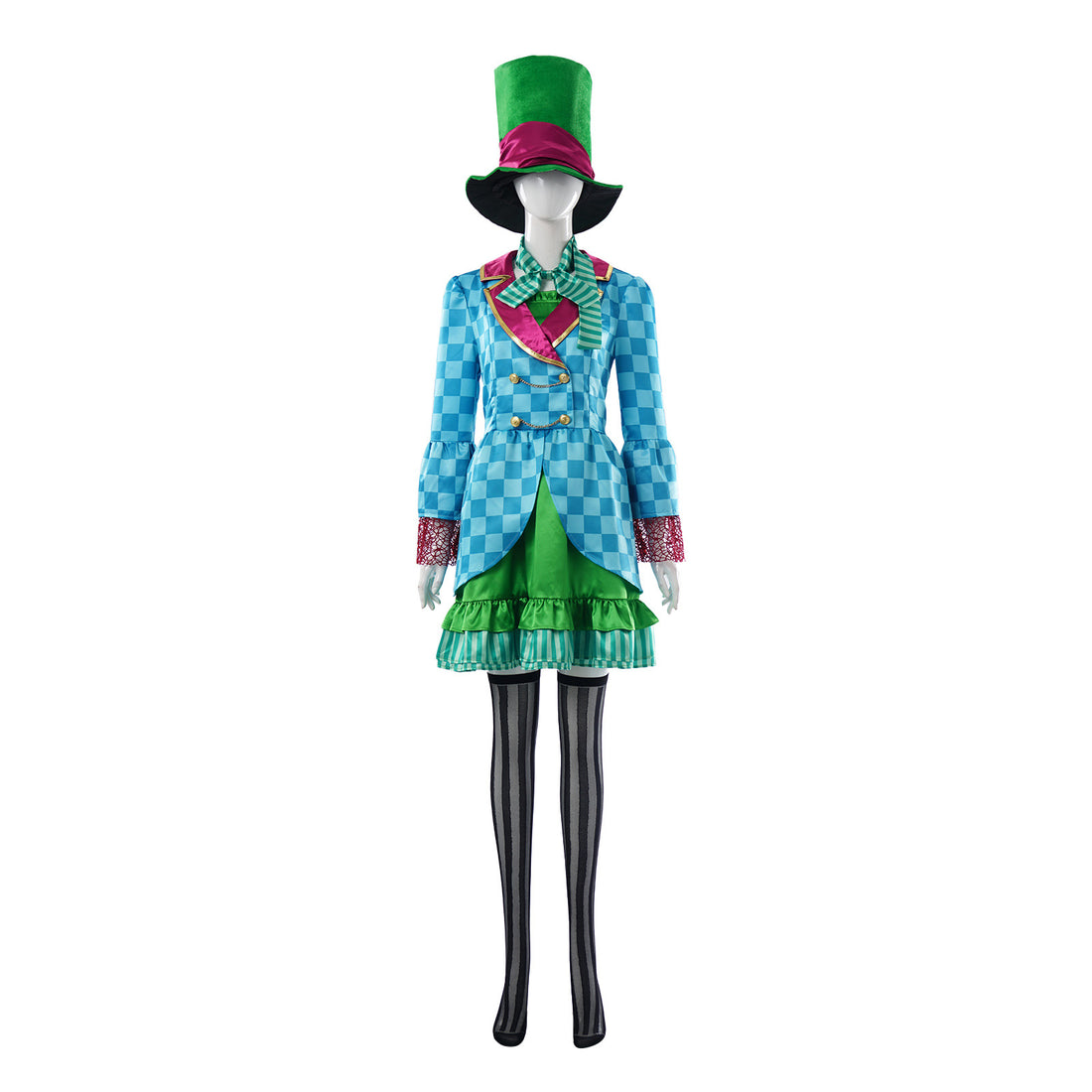 Alice Mad Hatter Genderbend Women Outfit - Halloween Carnival Party Cosplay Costume