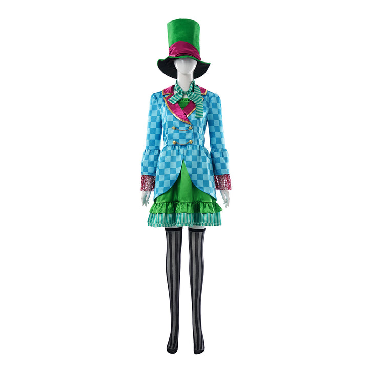 Alice Mad Hatter Genderbend Women Outfit - Halloween Carnival Party Cosplay Costume