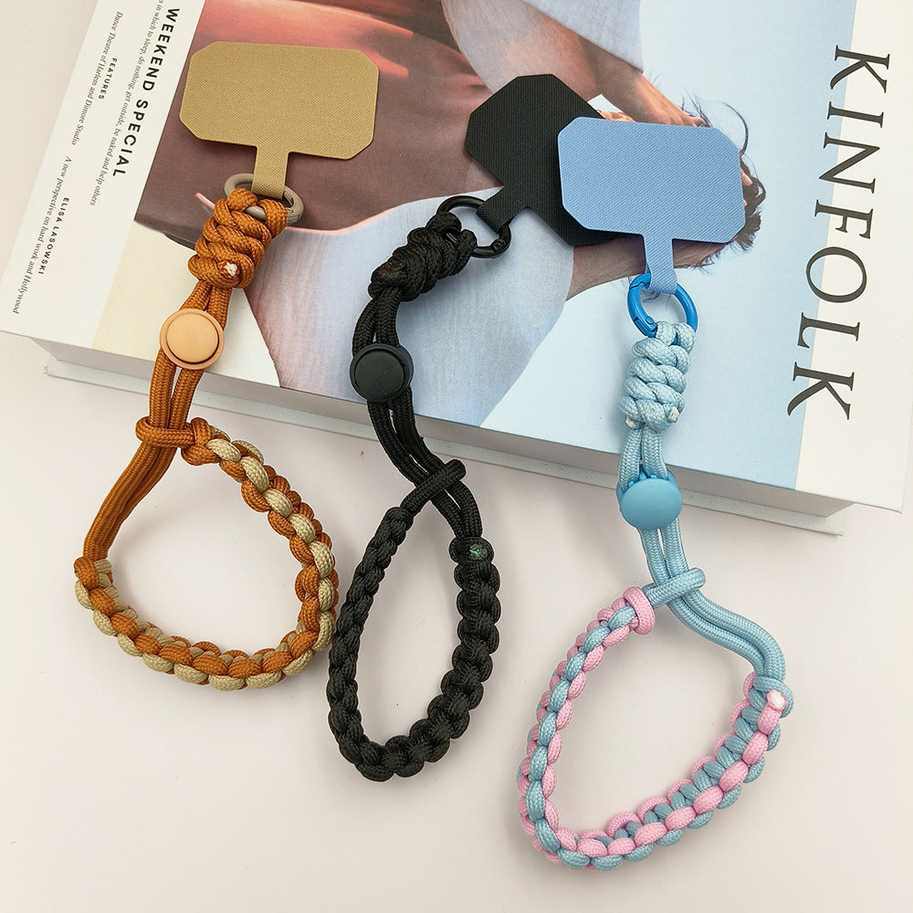 Multicolor Adjustable Wrist Phone Strap with Tether Tabs – Hand Woven Wristlet & Hand Lanyard