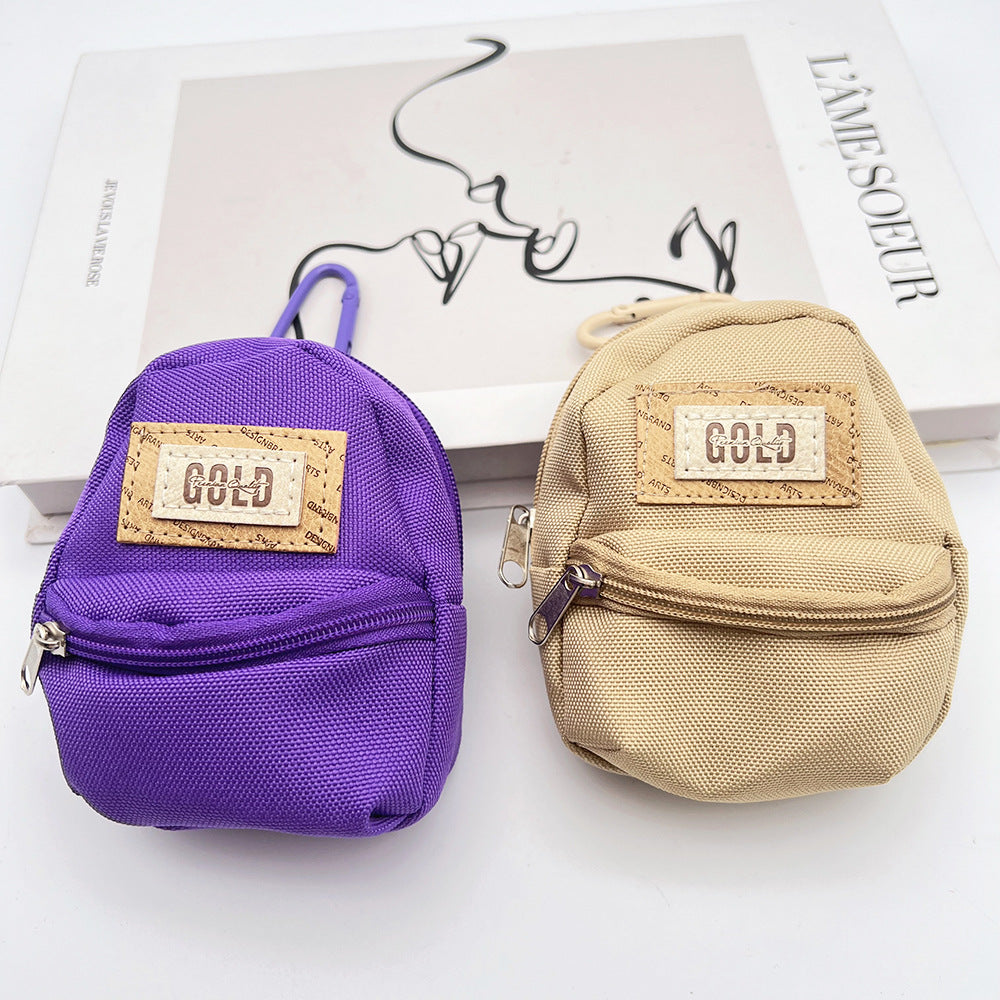 Gold Mini Coin Purse Headphone Bag with Carabiner – Mini Backpack Phone Charm Accessory