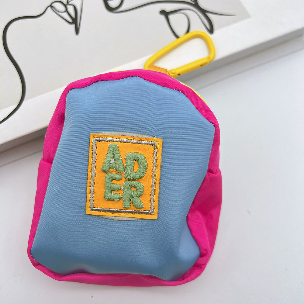 Cute Bear Mini Coin Purse Headphone Bag with Carabiner – Printed Mini Bag Phone Accessory