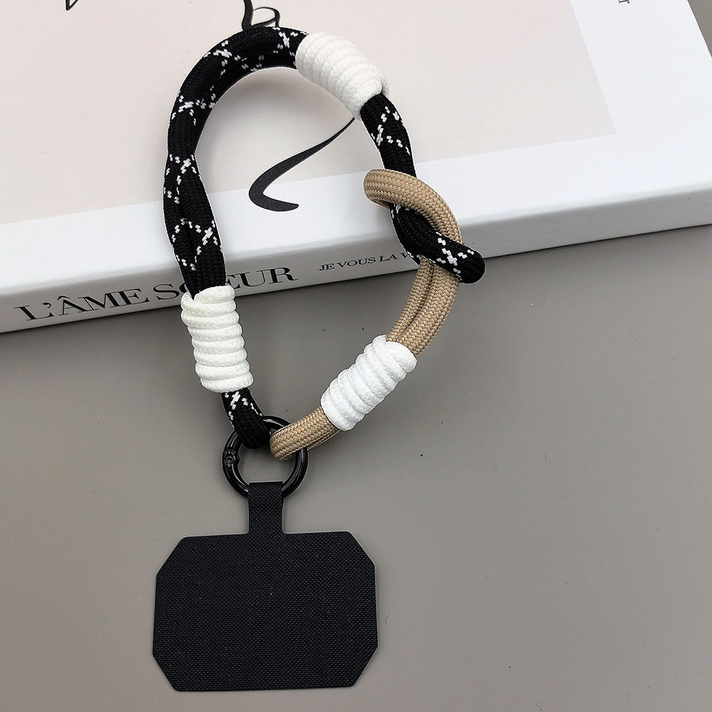 Color-Blocked Adjustable Wrist Phone Strap with Tether Tabs – Hand Woven Wristlet & Hand Lanyard