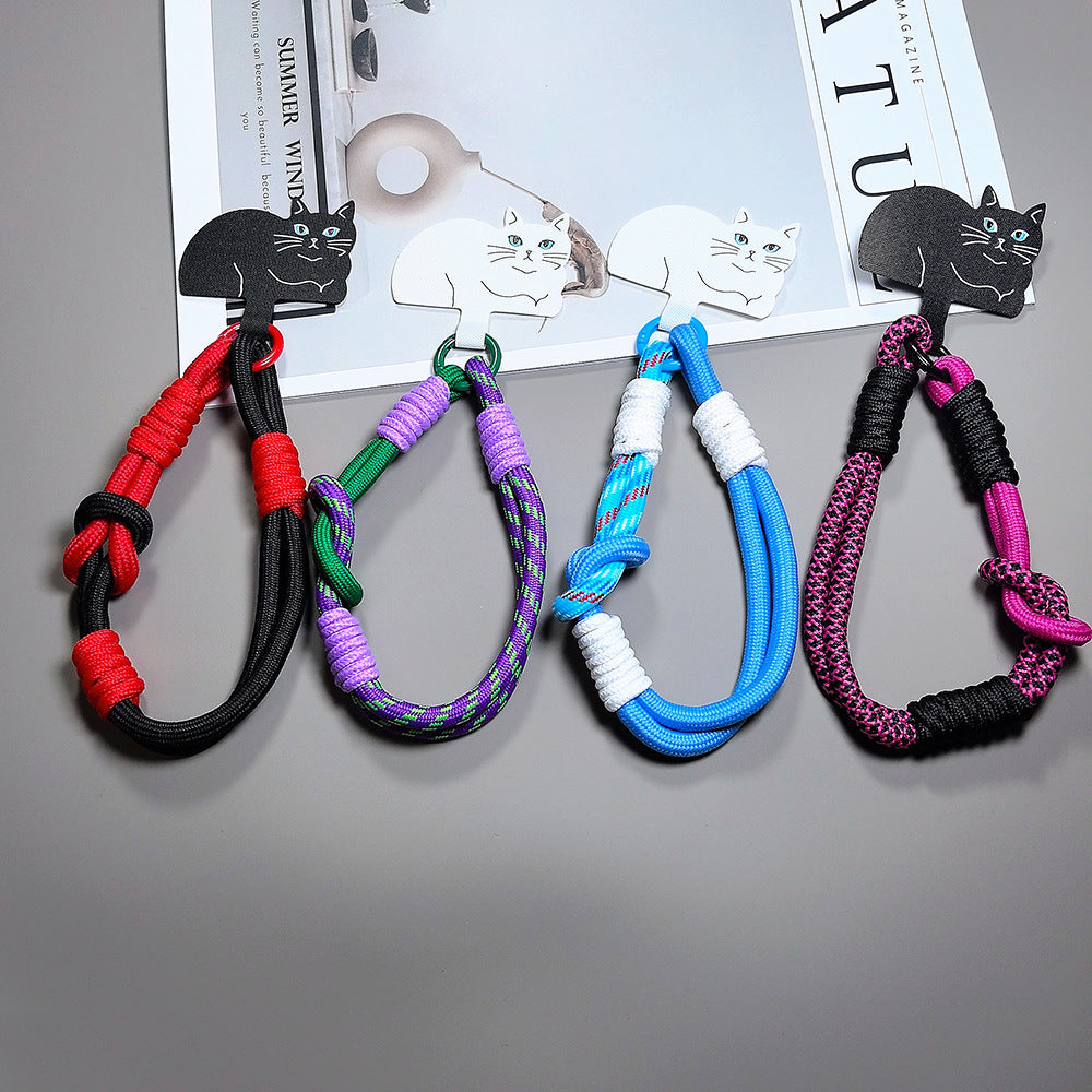 Multicolor Wrist Phone Strap with Cat Tether Tabs – Hand Woven Wrapped Wristlet & Hand Lanyard