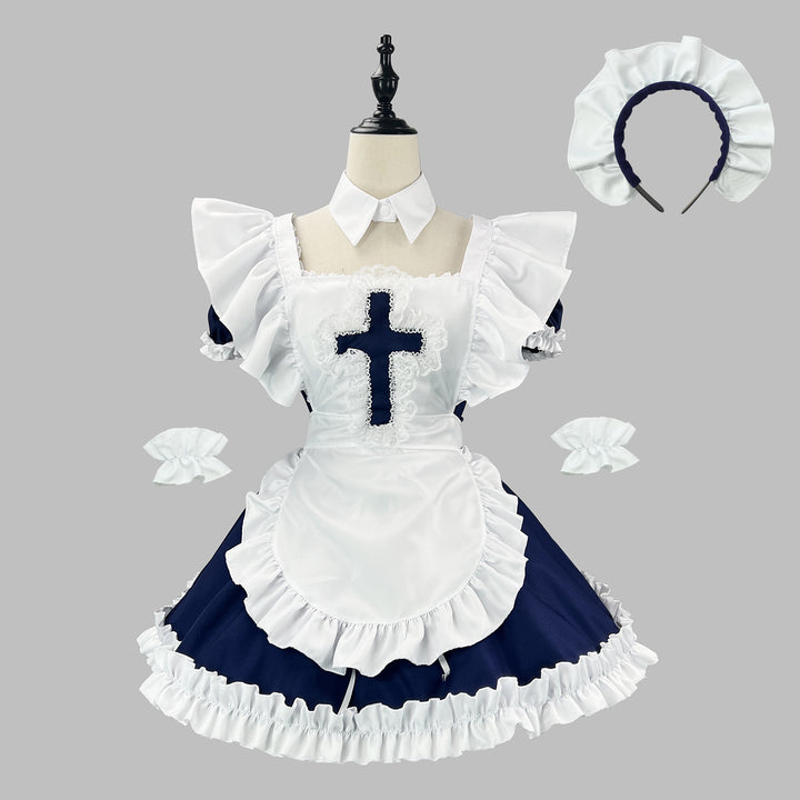 Classic Short Sleeve Lolita Dress Cute Japanese Maid Cosplay