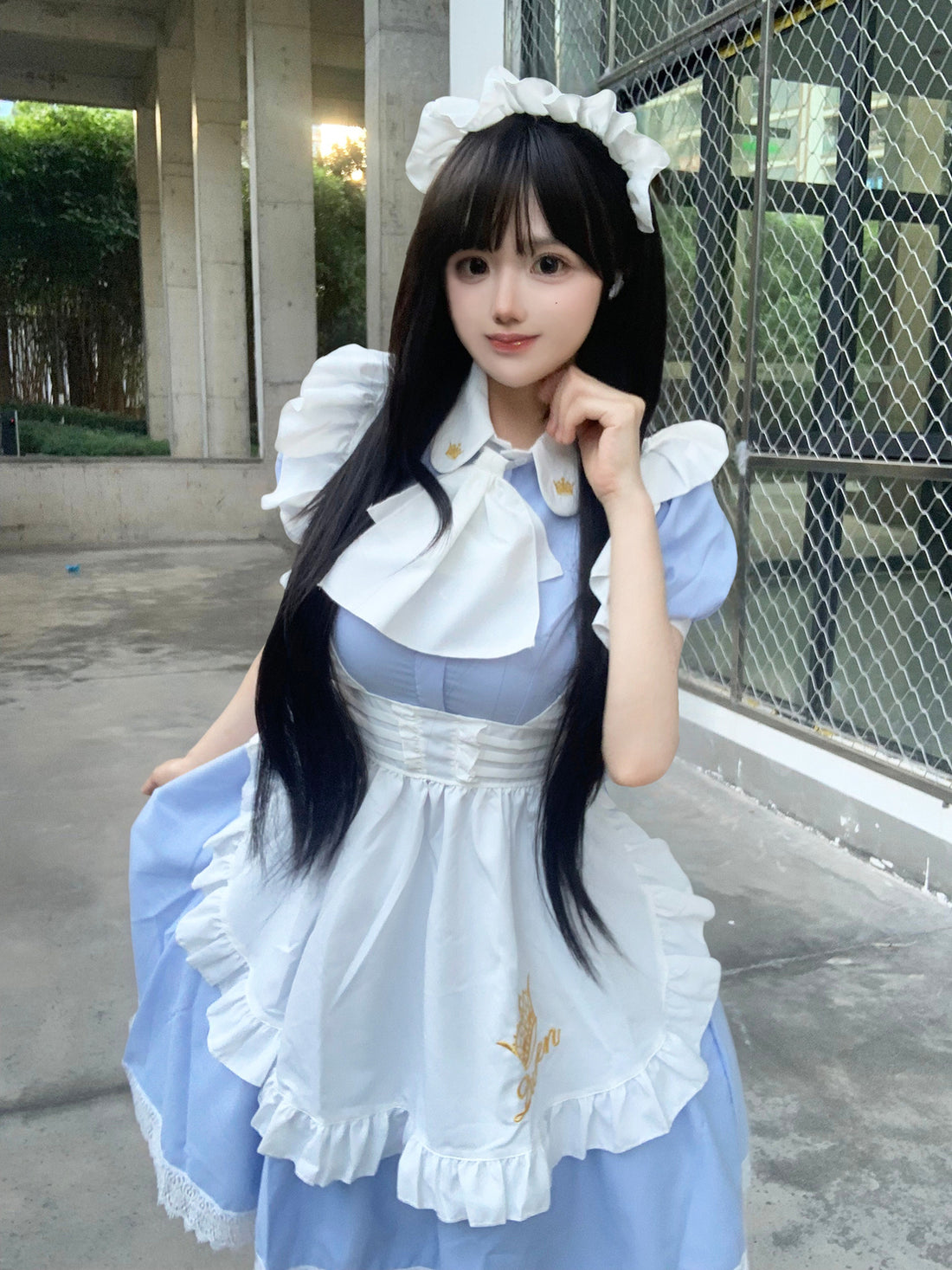 British Queen Maid Outfit Long Dress Lolita Cosplay Costume