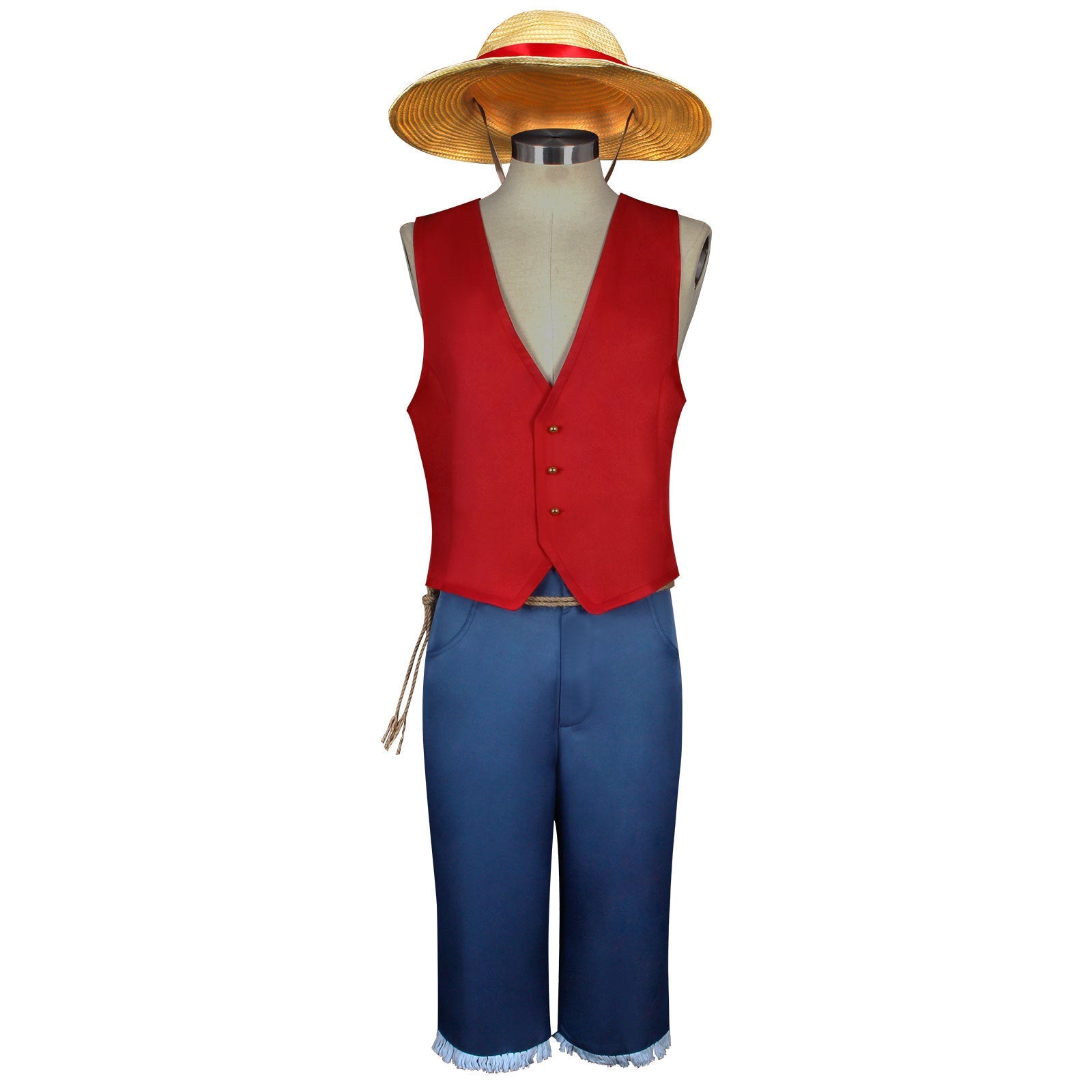 Anime Navigation Film Monkey D. Luffy Red Vest One Piece Cosplay Costumes