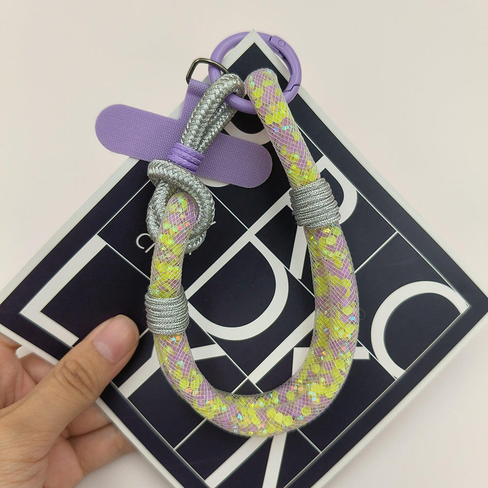 Adjustable Glitter Wrist Phone Strap with Tether Tabs – Multicolor Wristlet & Hand Nylon Lanyard
