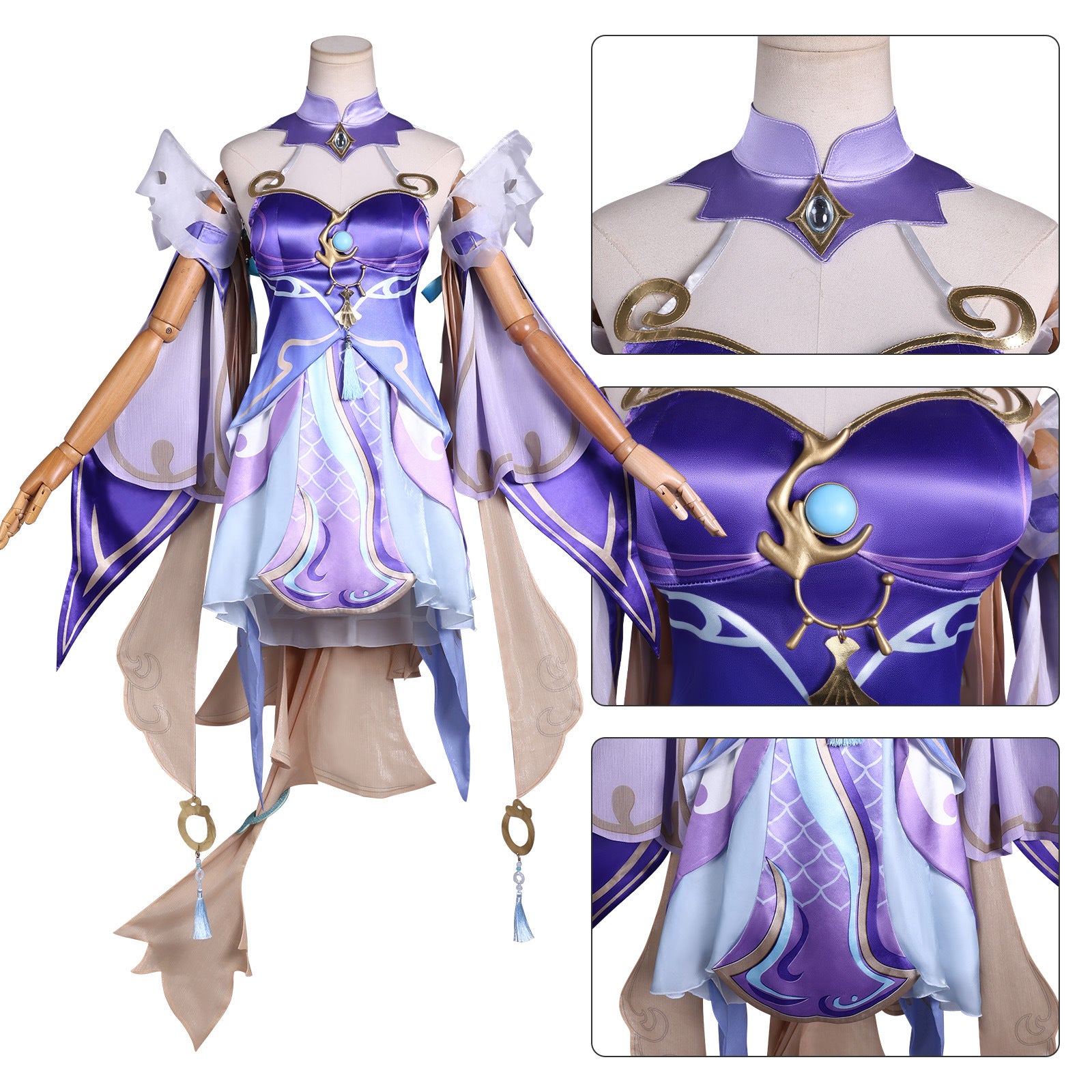 Honor of Kings Xi Shi Wandering Dragon Violet Flower Full Set Cosplay Costume