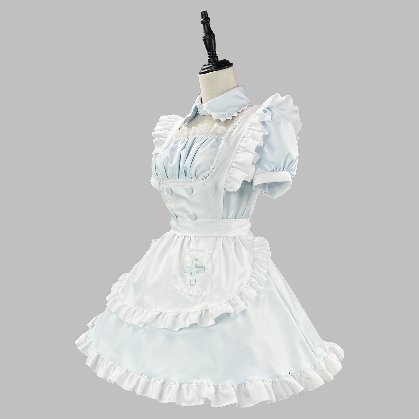 Light Color Angel Maid Outfit Cosplay Streamer Dress Costume