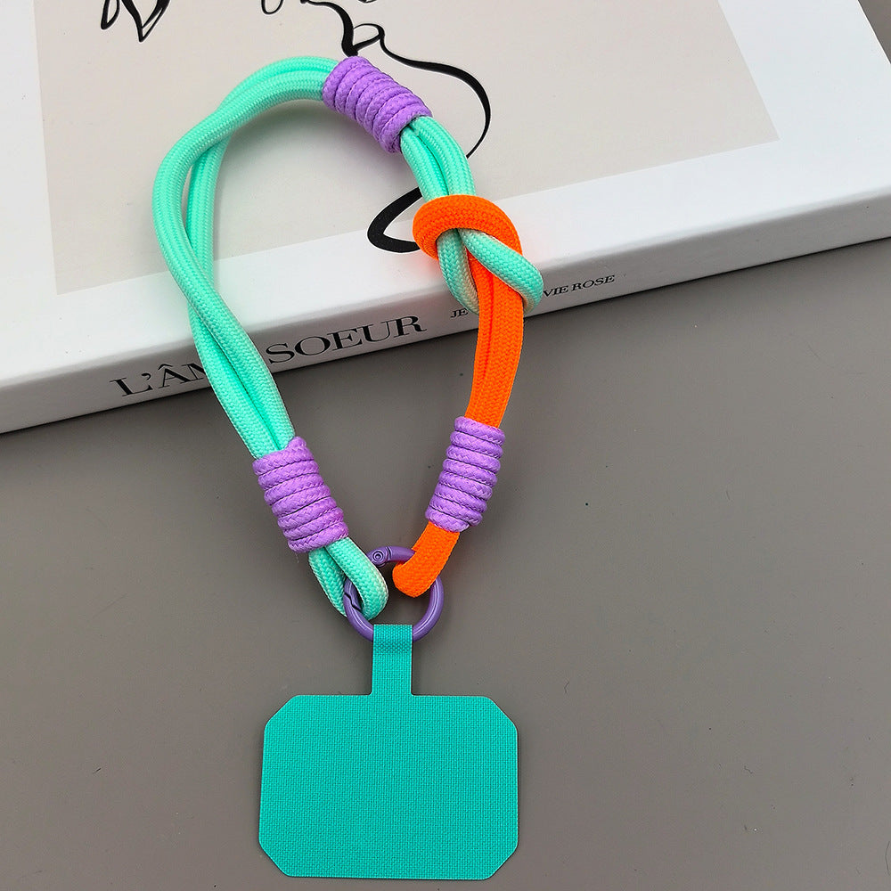 Color-Blocked Adjustable Wrist Phone Strap with Tether Tabs – Hand Woven Wristlet & Hand Lanyard