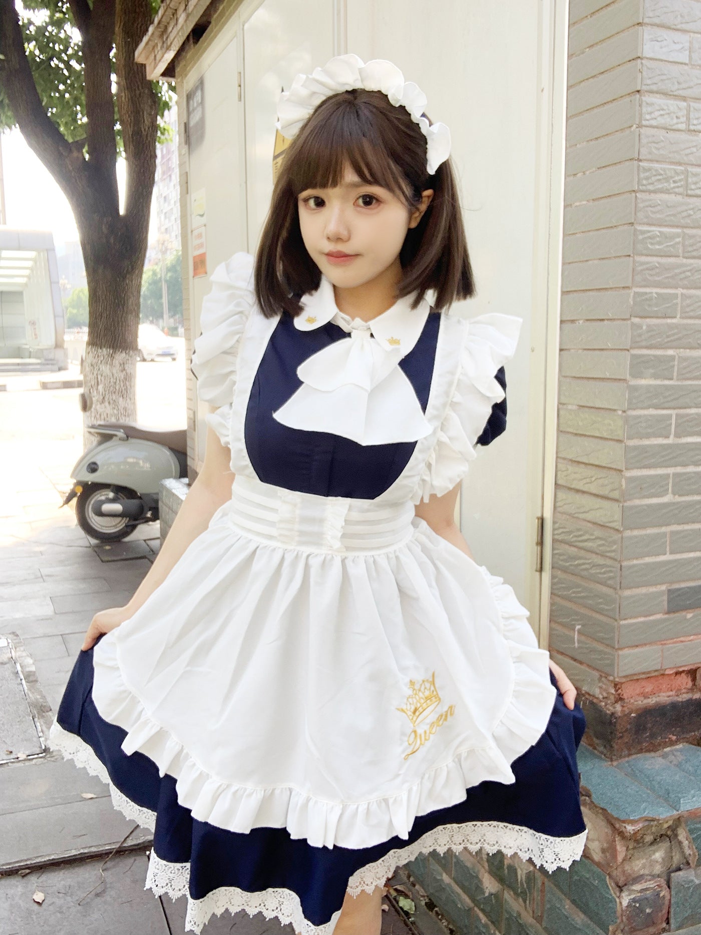 British Queen Maid Outfit Long Dress Lolita Cosplay Costume