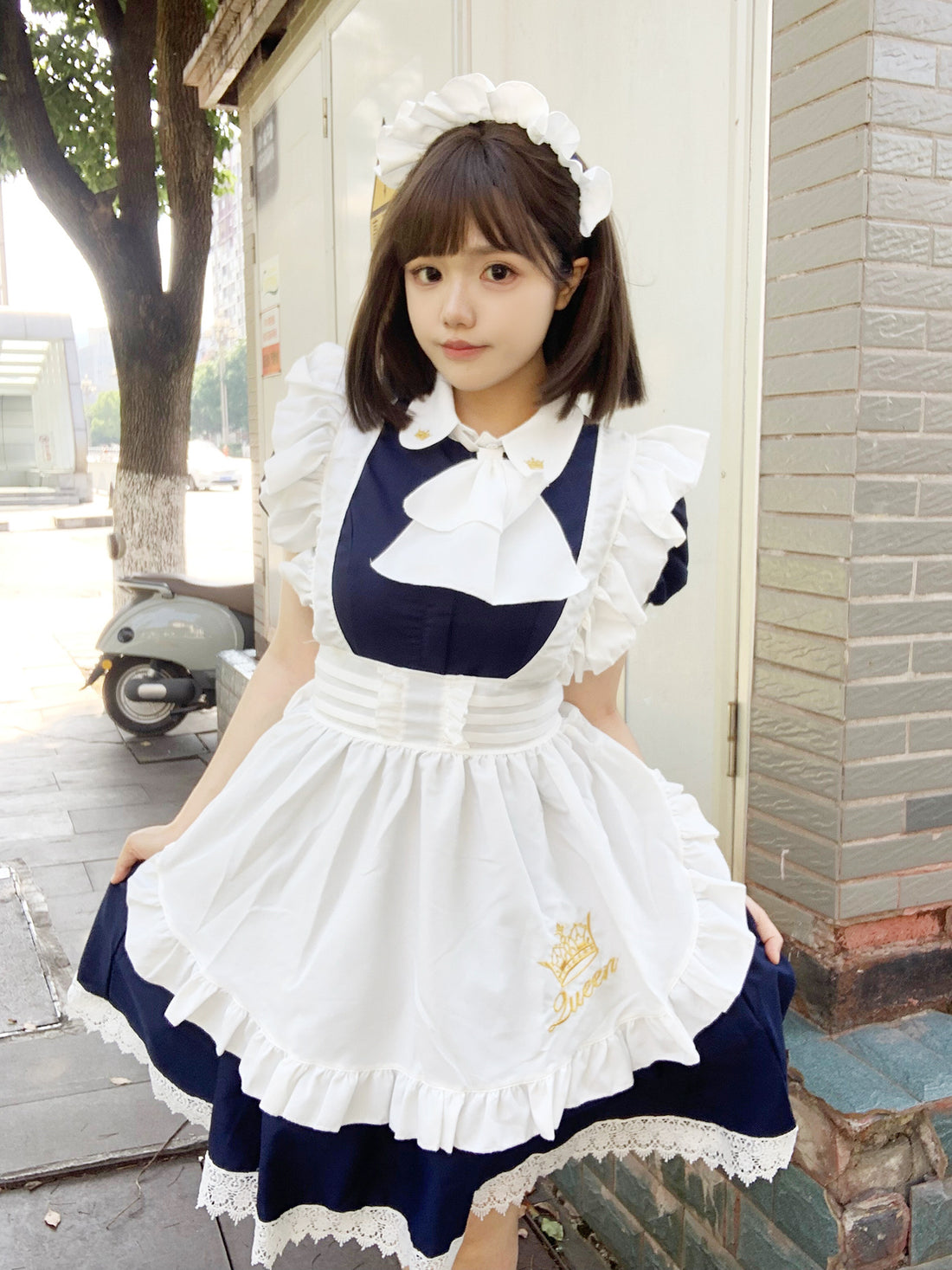 British Queen Maid Outfit Long Dress Lolita Cosplay Costume
