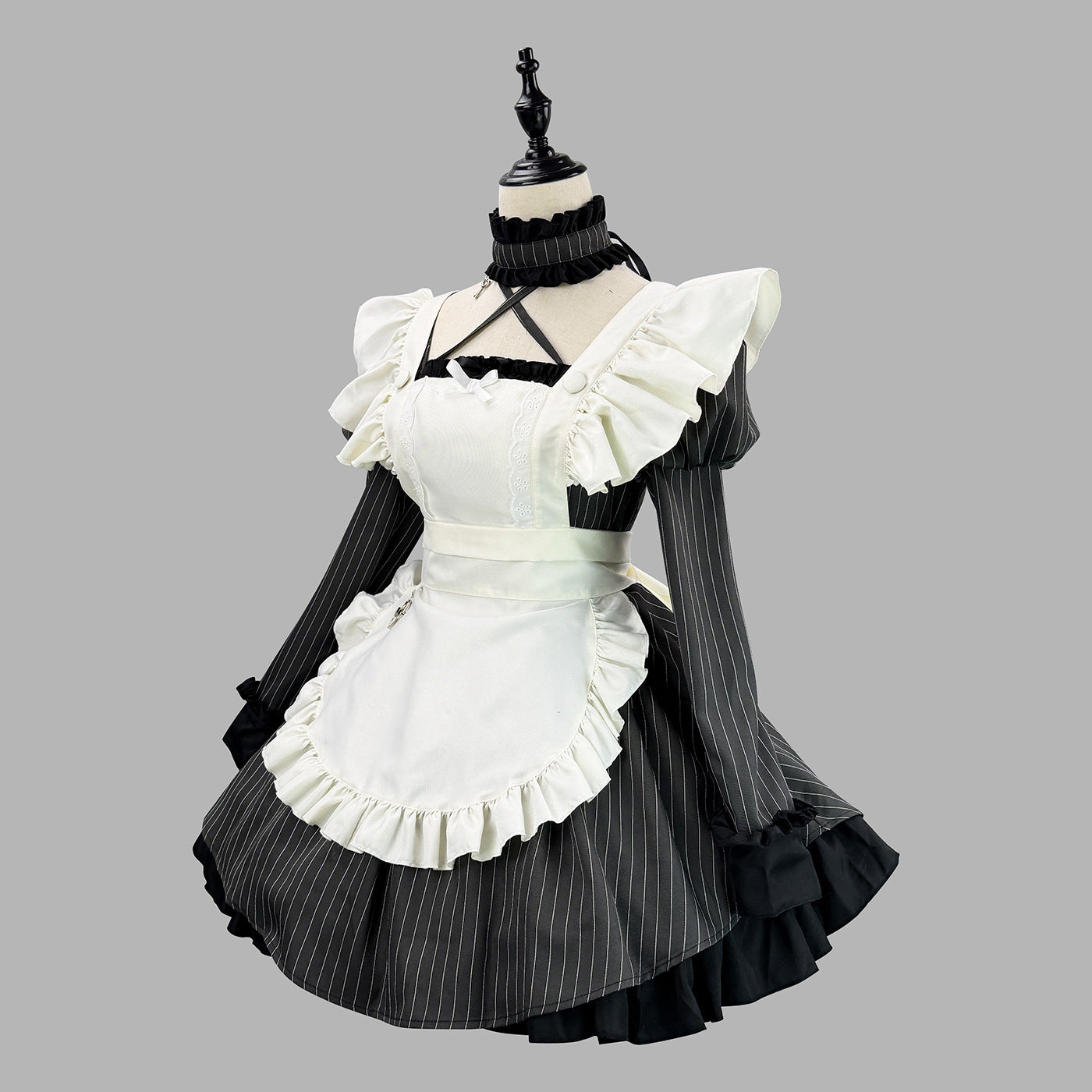 Lace Puff Sleeves Maid Outfit Gamer Streamer Cosplay Dress