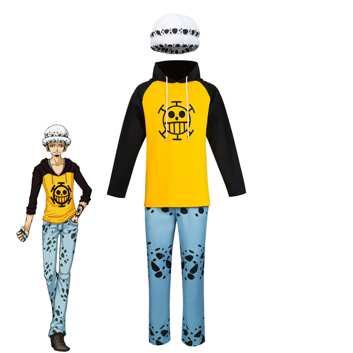 Navigation Trafalgar D. Water Law Cosplay Costume One Piece Halloween Hoodie Sweatshirt Outfit
