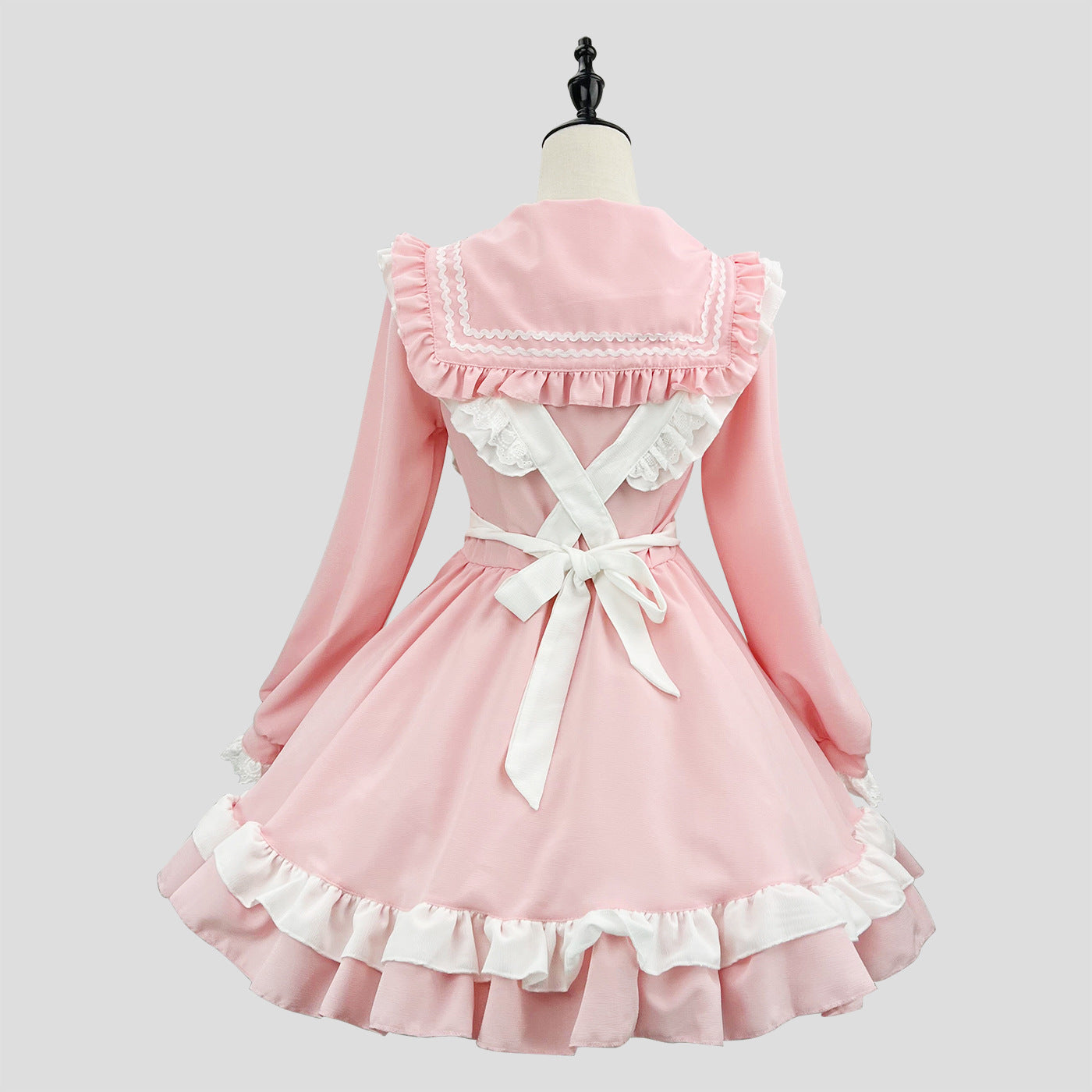 Sweet Japanese Preppy Sailor Collar Maid Outfit Lolita Dress