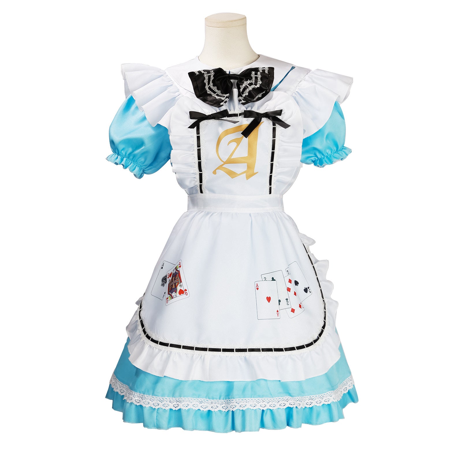 Alice Style Blue Cosplay Costume - Poker Queen Maid Dress Lolita Tea Party Outfit